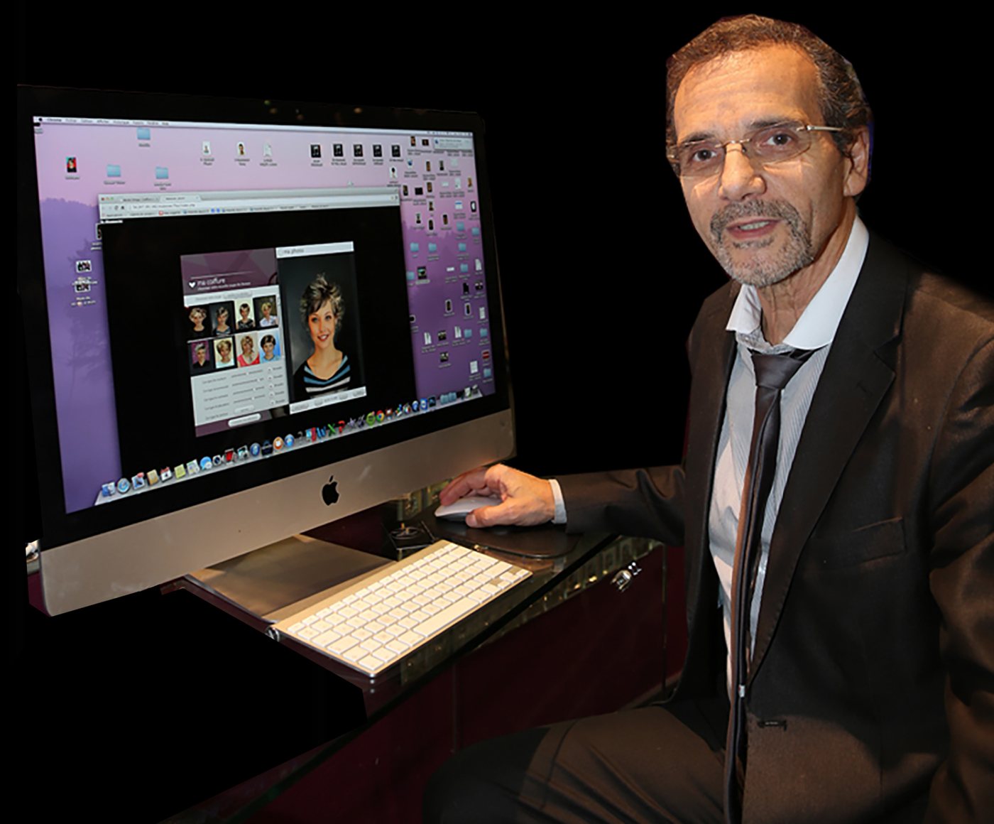 Michel Ortega devant son logiciel de visagisme